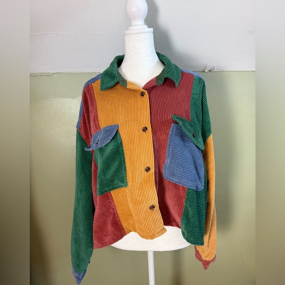 BDG Tops - BDG CharleyP Patchwork Corduroy Shirt